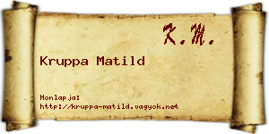 Kruppa Matild névjegykártya
